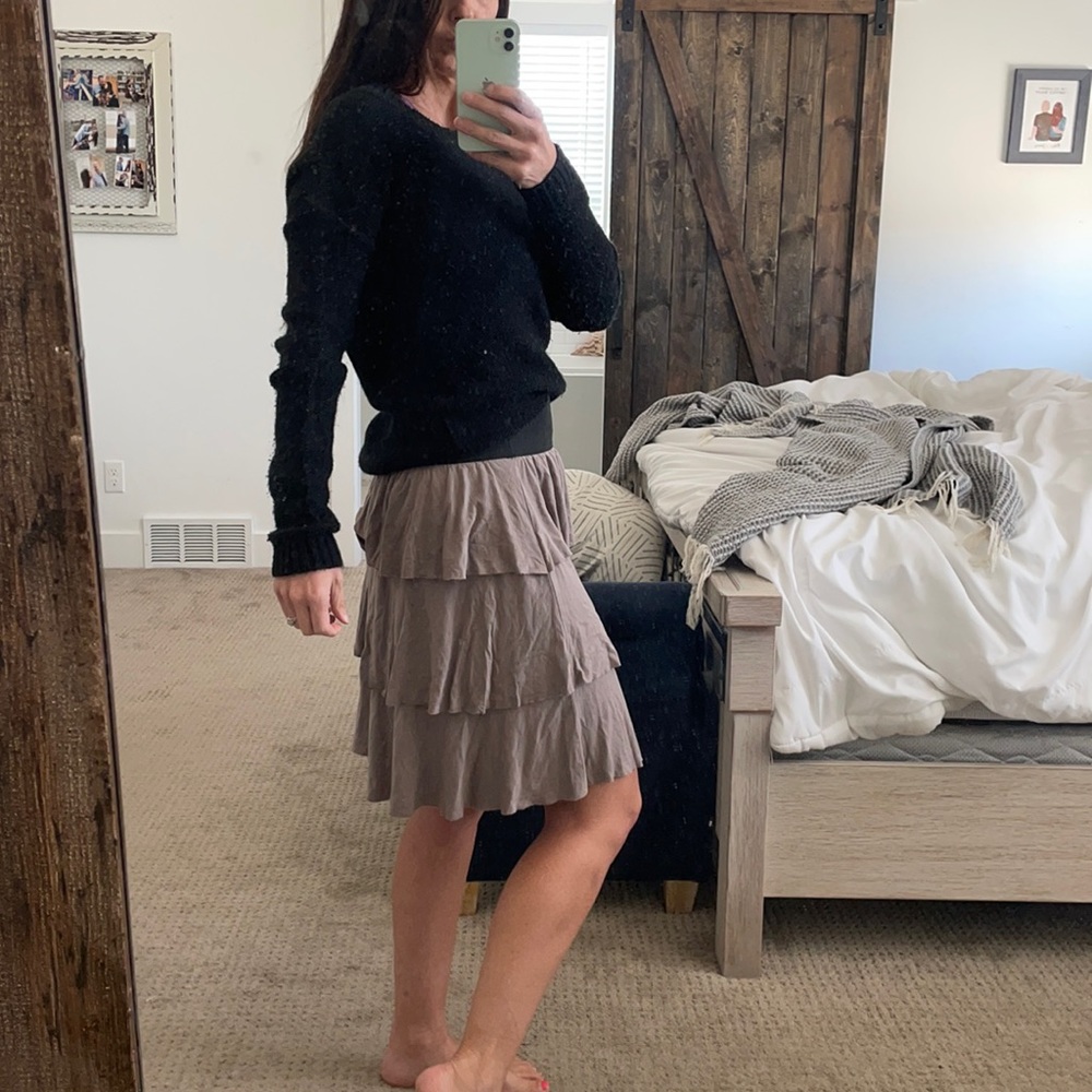Tan Ruffle Skirt - Picture 2 of 5